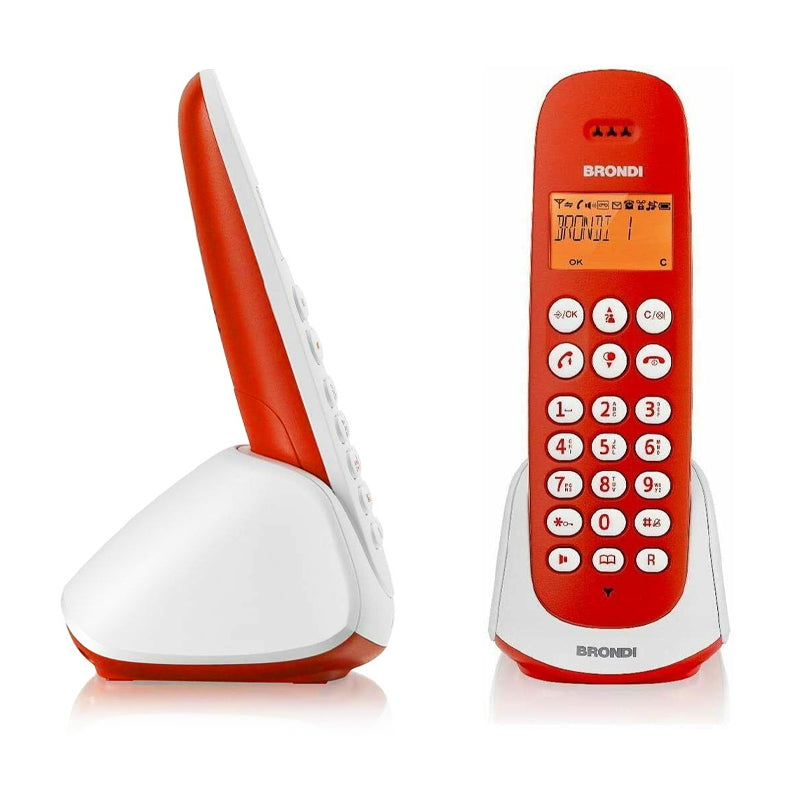 Telefono Cordless Brondi Adara Rosso/Bianco Con Vivavoce