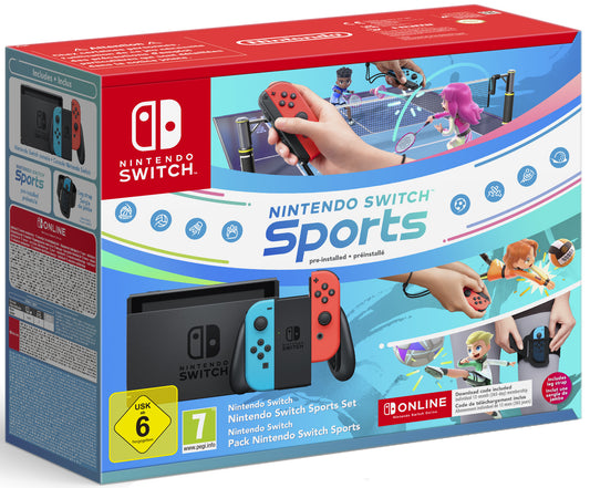 NINTENDO Switch Console 1.1 Neon Blue / Neon Red + Switch Sport + Fascia + 12 MesiNS