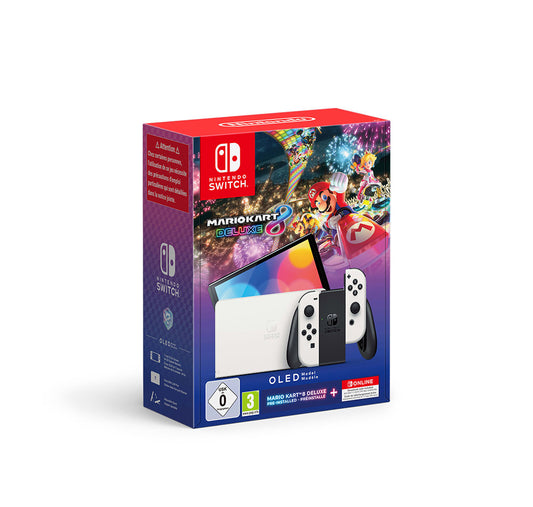 NINTENDO SWITCH OLED WHITE+MARIO KART 8 DELUXE