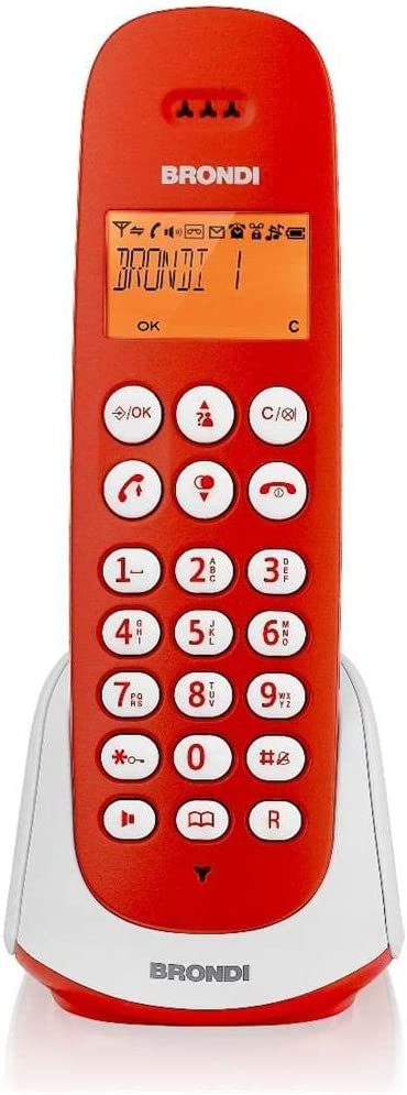 Telefono Cordless Brondi Adara Rosso/Bianco Con Vivavoce