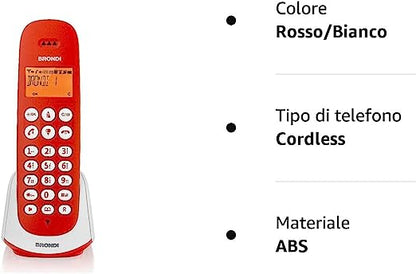 Telefono Cordless Brondi Adara Rosso/Bianco Con Vivavoce